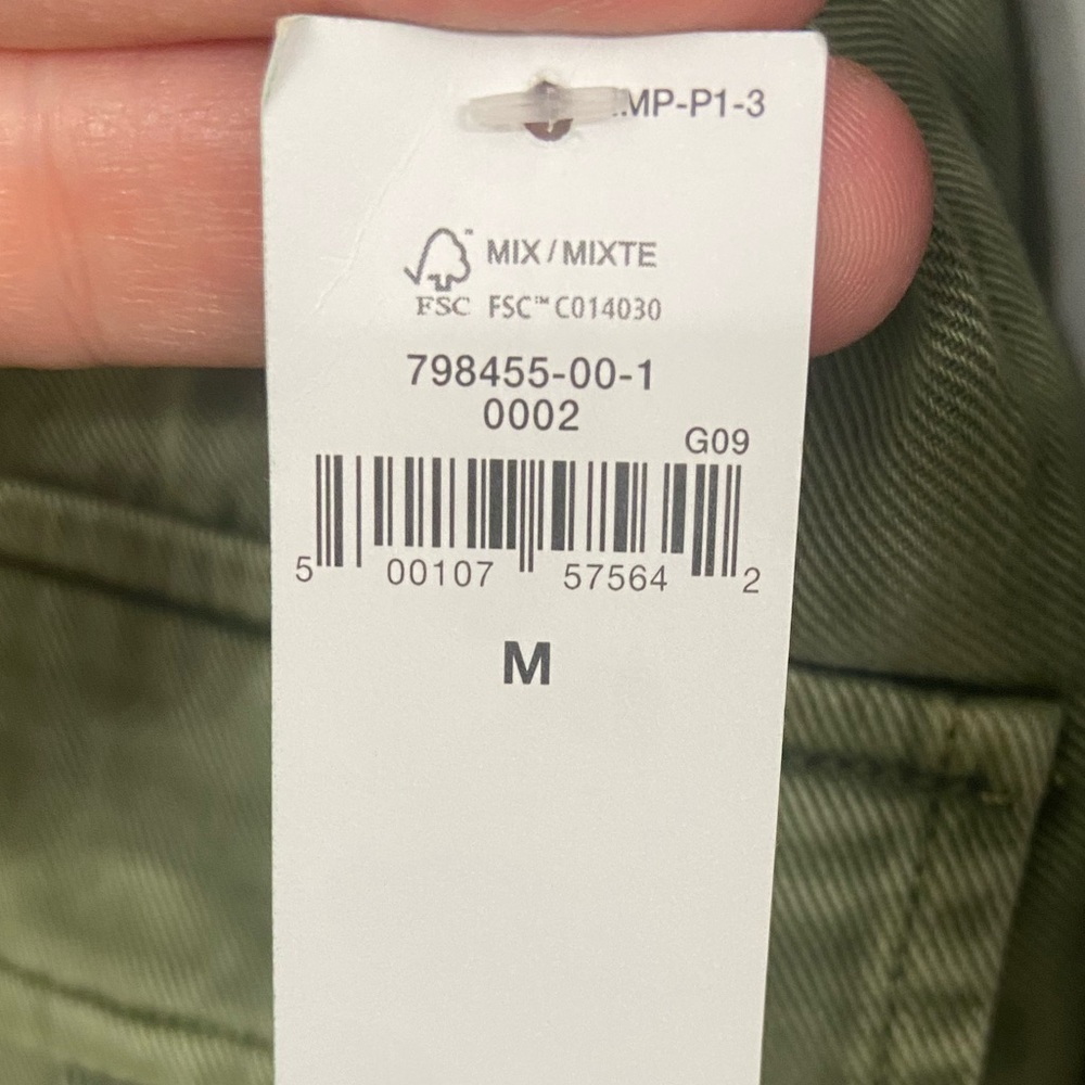NWT Gap x LoveShackFancy Ruffle Crop Utility Jacket Olive Green Size Medium - Picture 5 of 9